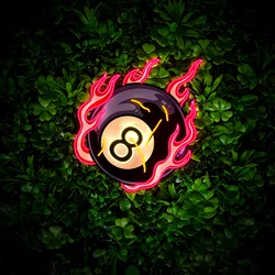Billiards Ball Neon Sign Bar Beer Club Artwork Sign Game Room Business Shop Wall Art Decor Birthday Gift for Teens USB Sign