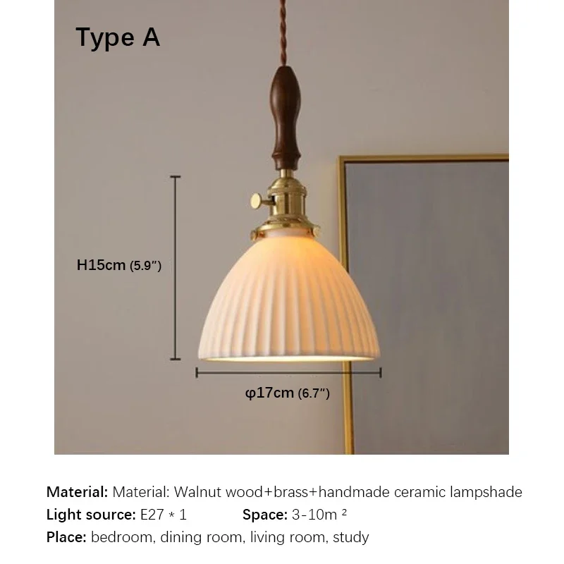 アンティークスタイルの真ちゅう製LEDペンダントランプ,モダンなベッドルーム,ベッドサイド,レトロなセラミックランプ,レストラン,バー,通路のシャンデリア