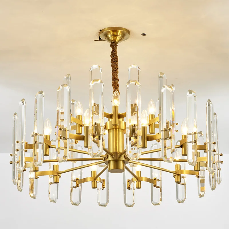 

Elegance Crystal Chandelier, Modern Living Room Suspended Lamp Hotel Lobby Home Villa Decoration Pendant Light