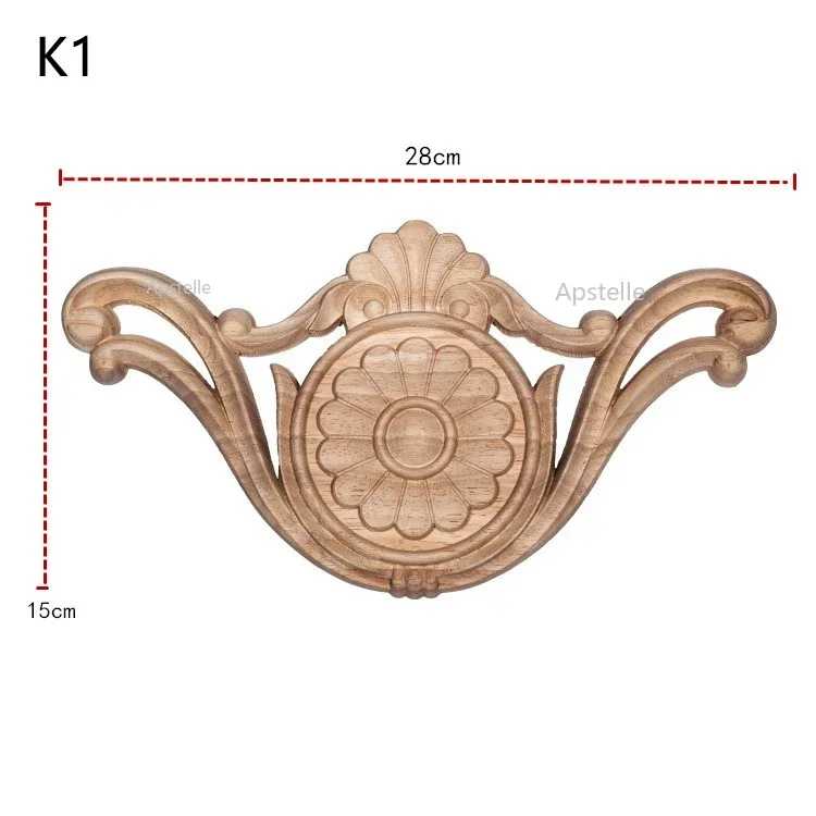 European Style Furniture Decoration Accessories Rubber Wood Embossed Door Heart Flower