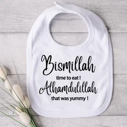 Bismillah Alhamdullilah bib 2023 Eid Mubarak Muslim Islamic Ramadan Kareem Holiday Girl boy Suhoor Iftar dinner decoration gift