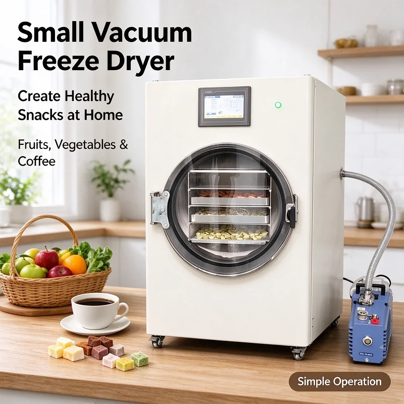 Vacuum Freeze Dryer New Arrival Lyophilizer Food Dehydrator Machine for Home Fruit Meat Vegetable Candy Snacks Preservation