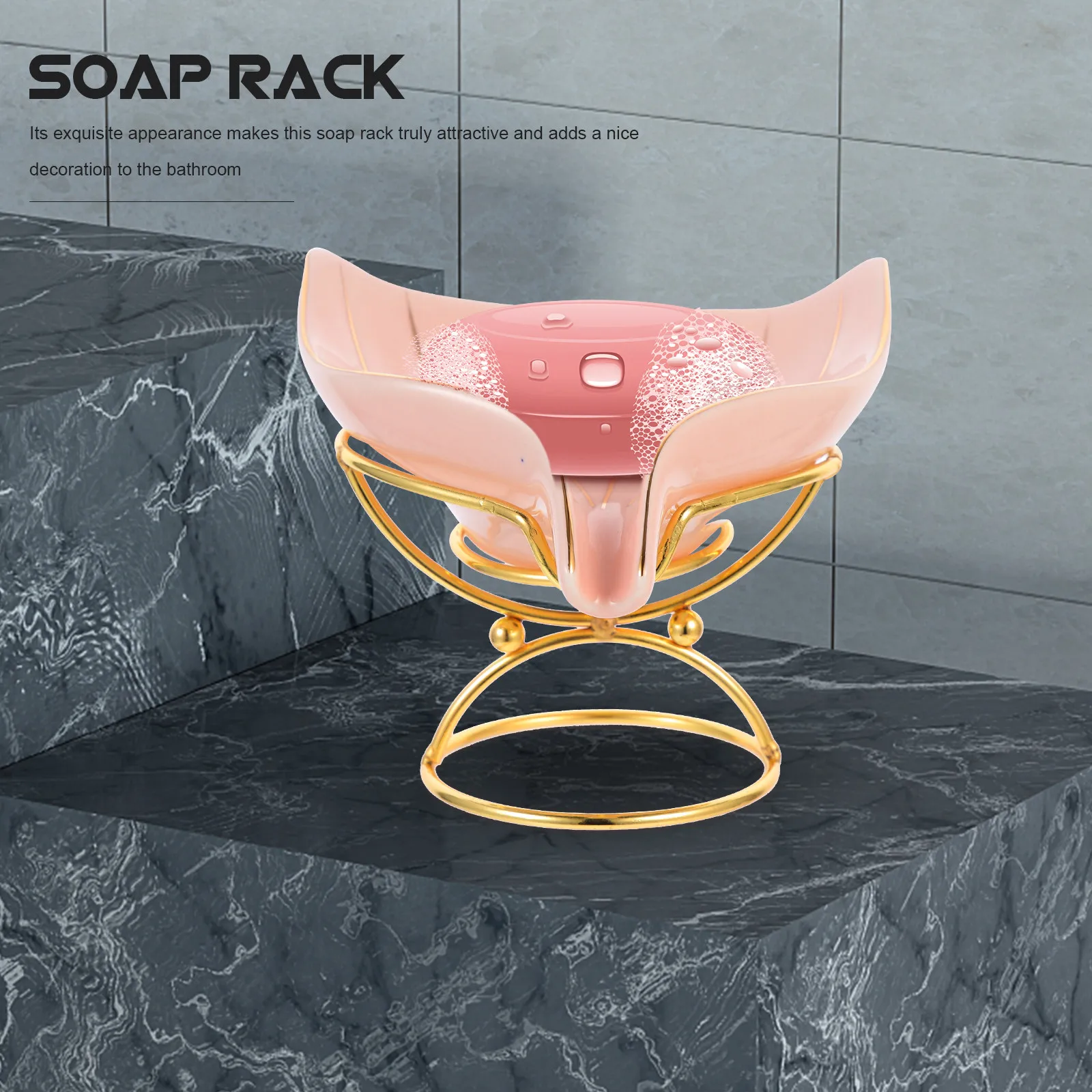

1Set Ceramic Soap Holder Draining Rack Bathroom Kitchen Bathtub Smooth Surface Easy Clean Decoration Ceramic Soap Holder