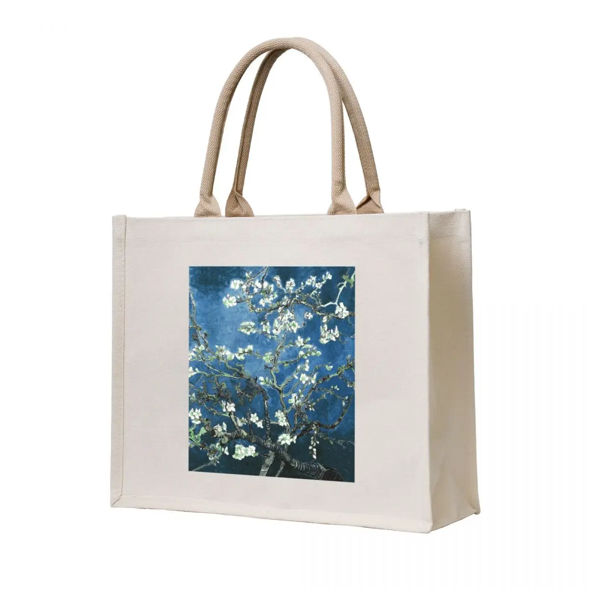 

Van Gogh Almond Blossoms Deep Ocean Blue Tote Bag Women's bags Canvas stote bag Canvas
