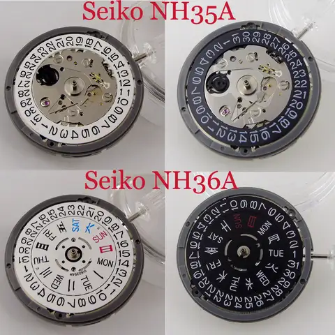High Accuracy Japan NH35A Automatic Mechanical Movement NH34 NH36 NH38 NH05 NH70/71/72 21600 bph GMT Model 3.8H 4H 9H Crown