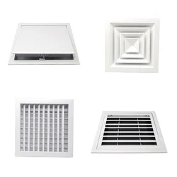 White air vent grille aluminum alloy air grilles air supply return diffuser HVAC duct ventilation louvre cover square 245-450mm