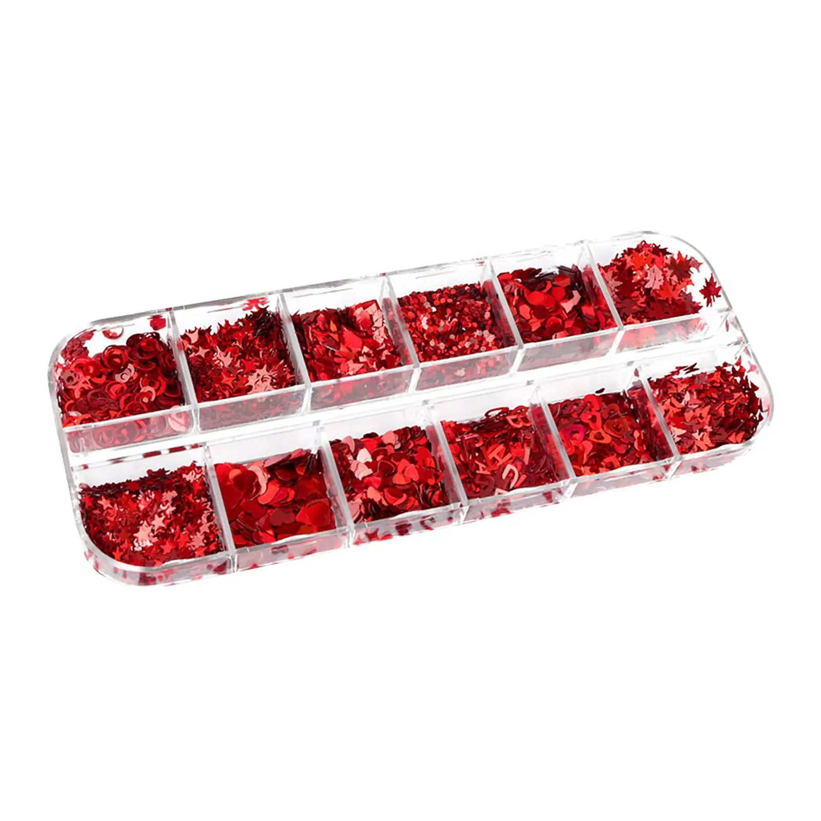 Valentines Nail Glitter Sequins Red Nail Decals Decorations Confetti Holographic Love Nail Art Stickers for Holiday Cosplay