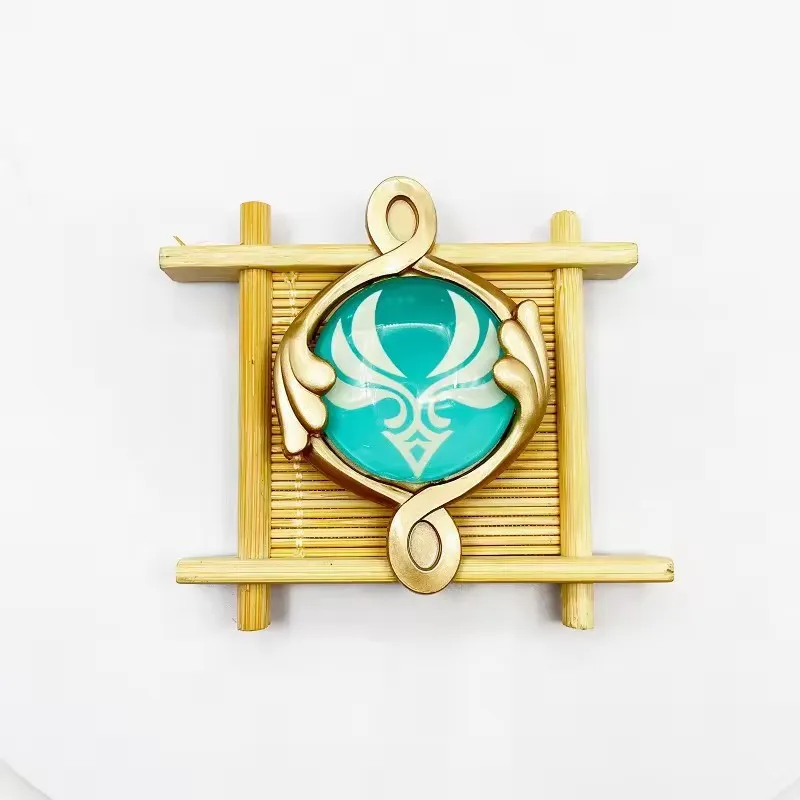 Game Genshin Impact Cosplay God\'s Eye Glow Props Fontaine Furina Neuvillette Wriothesley Luminous Brooch Badge Anime Accessories
