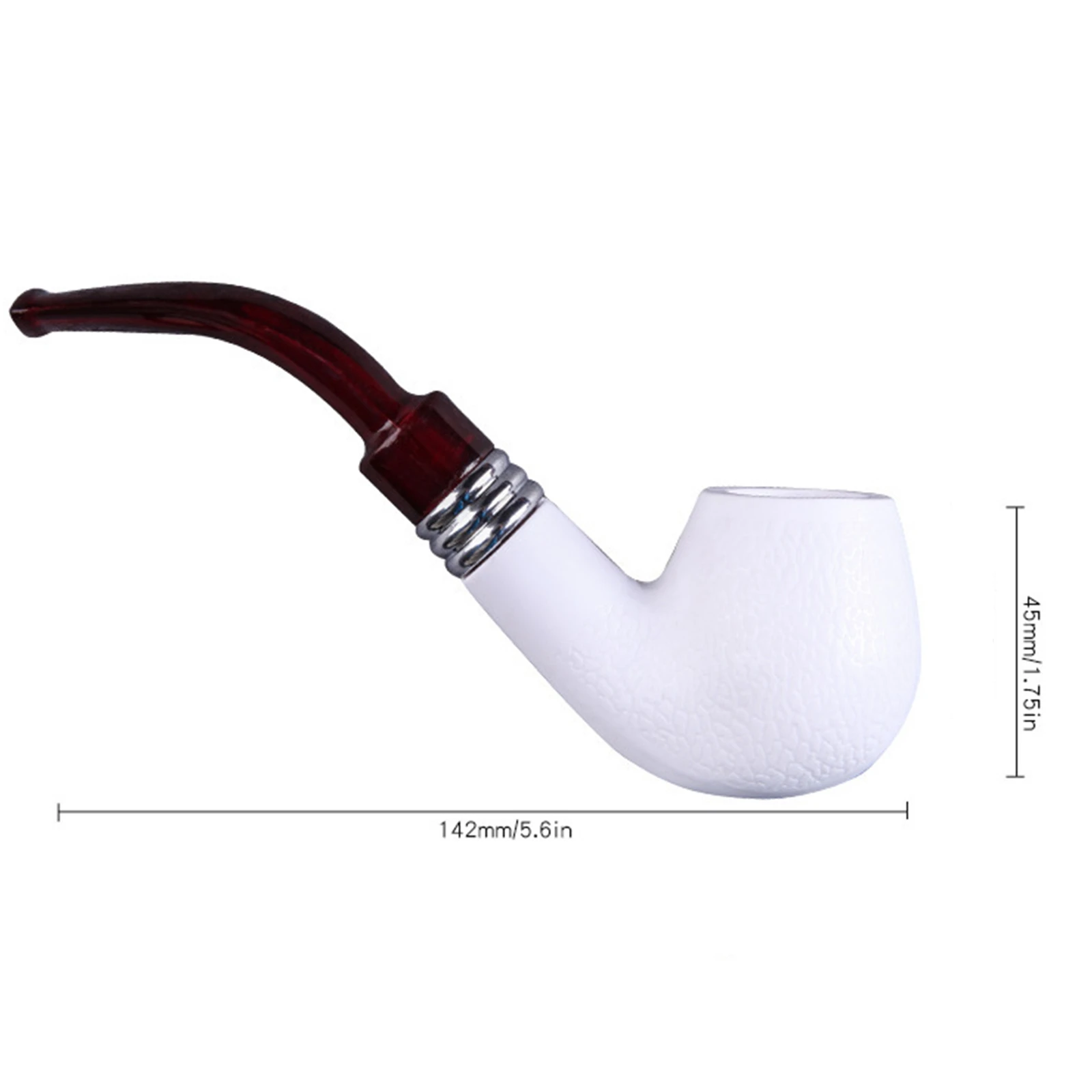 1pc Imitation Sea Bubble Resin Tobacco Pipe, Curved Red Tail White Filter Tobacco Pipe, Smoking Pipe, Smoking Accessorie