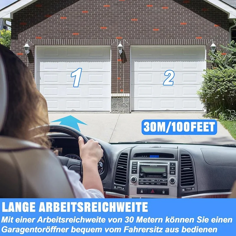 2 แพ็ค 433.92 Mhz ประตูโรงรถมือเครื่องส่งสัญญาณสําหรับเหล็กมาตรฐาน Entrematic RCU 433-2, RCU 433-4, EA433 2KS, T433-4