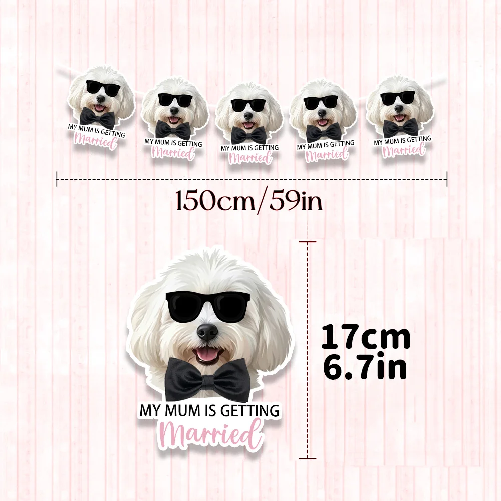 8/16/24PC Custom Pet Photo Text Wedding Bunting Banner,Dog Cat Bride Groom Portrait Garland,for Bridal Shower Party Home Decor