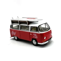 1:76 Scale Diecast Alloy Co Branded Cola Tourist Bus Toys Cars Model Classics Adult Collection Souvenir Gifts Static Display