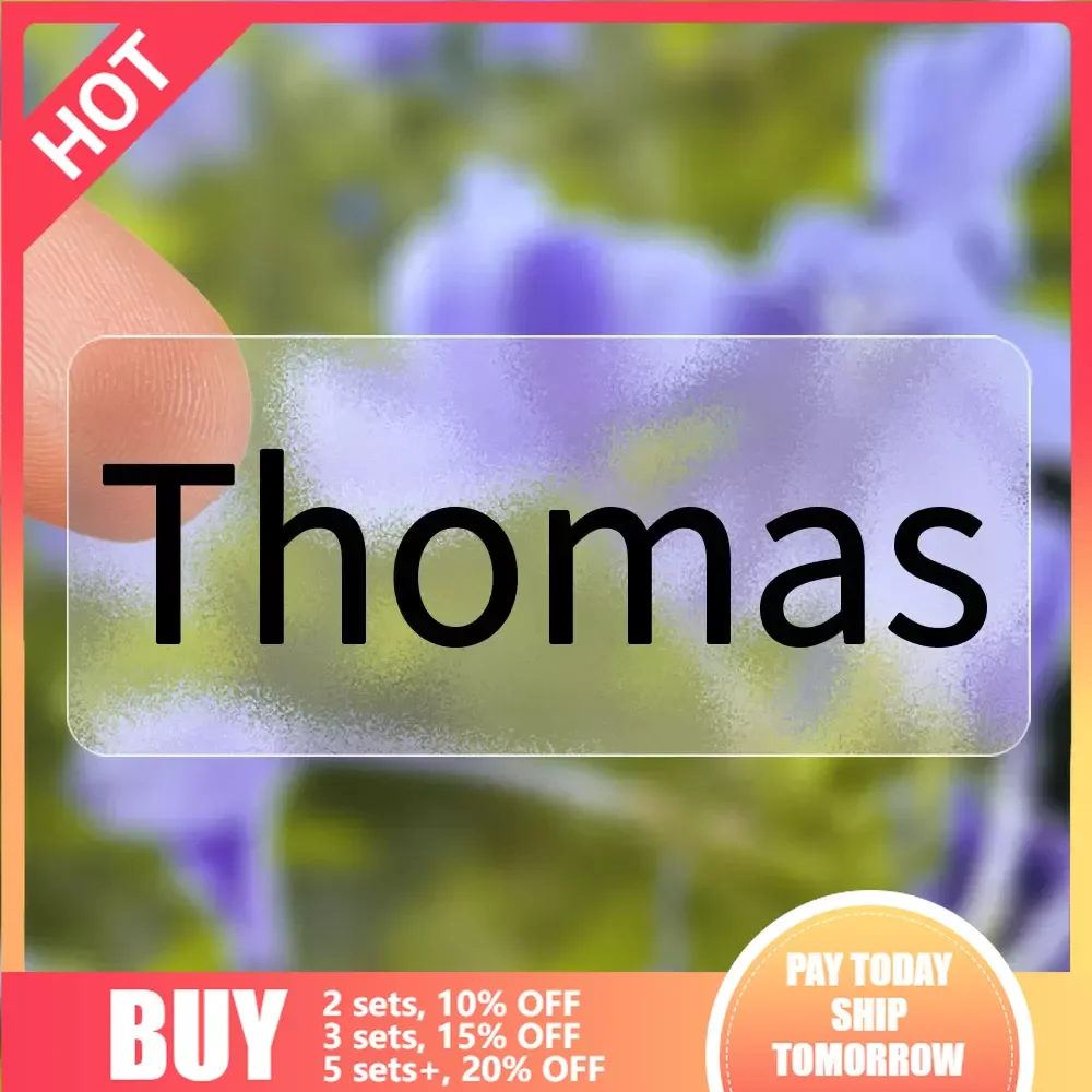 3Size Waterproof Transparent  Name Sticker Custom Personalized Office Supplies Label Children School Stationery Scrapbook Labels