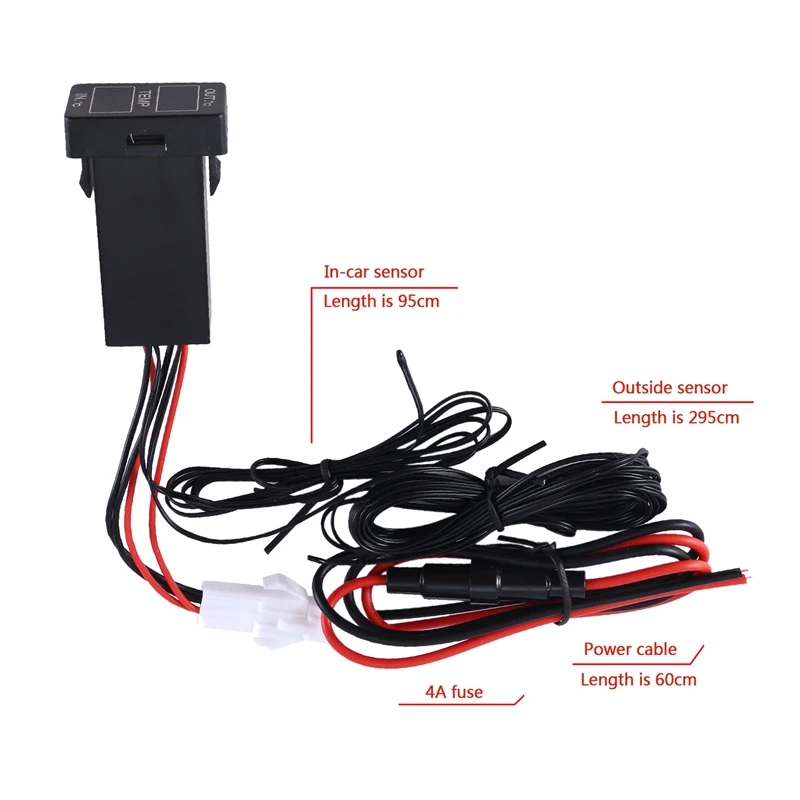 Car Interior And Exterior Black Temperature Display Sensor For Toyota Camry Corolla Yaris RAV4 33X22.5Mm