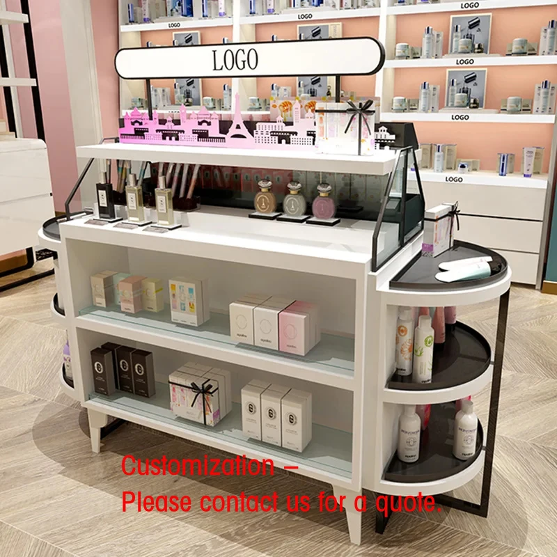 custom.Customized Double-Sided Metallic Light Duty Cosmetics Display Cabinet Lipstick Rack Skin Care Makeup Pa