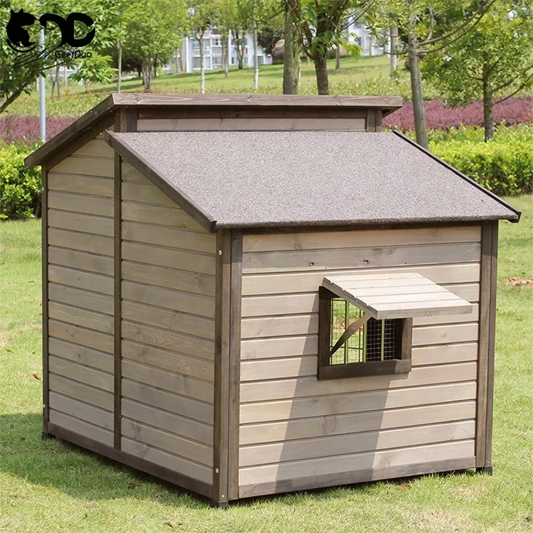 

Geerduo Outdoor Indoor Rainproof Large Medium Sized Kennel Removable and Washable Villa Dog Kennel Solid Wood Dog House