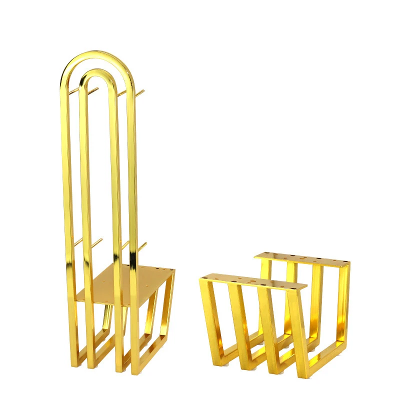 Modern gold and iron sofa legs and armrest furniture support the living room frame