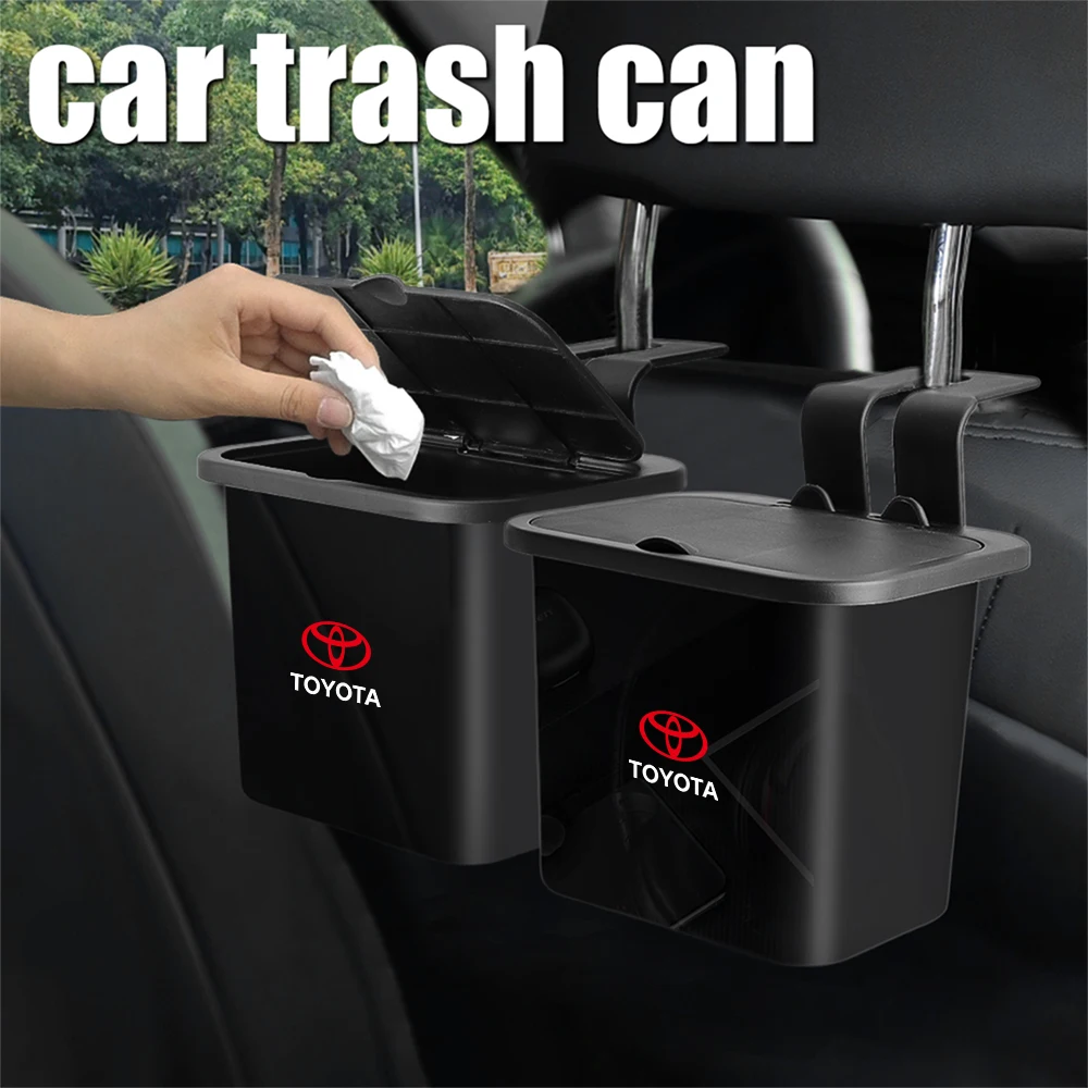 

Подвесной автомобильный мусорный бак, ящик для хранения на спинке сиденья, чехол для мусора, крючок для TOYOTA Corolla Yaris Prado Prius TRD, авто аксессуары для интерьера