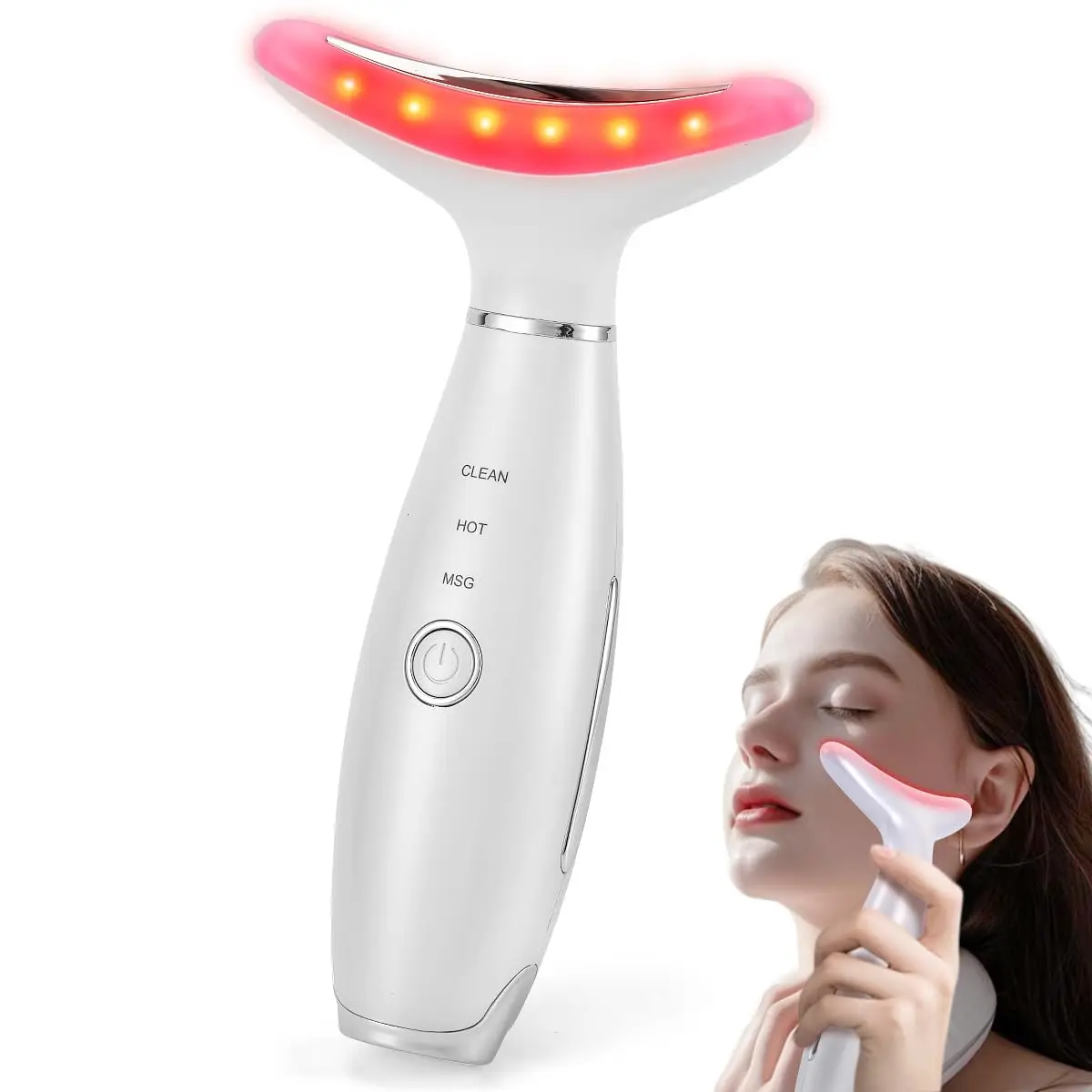 

Facial Massager,Neck Face Massager Tool,3 Mode Massage with Heat,Portable Beauty Instrument for Skin Care Women Gift