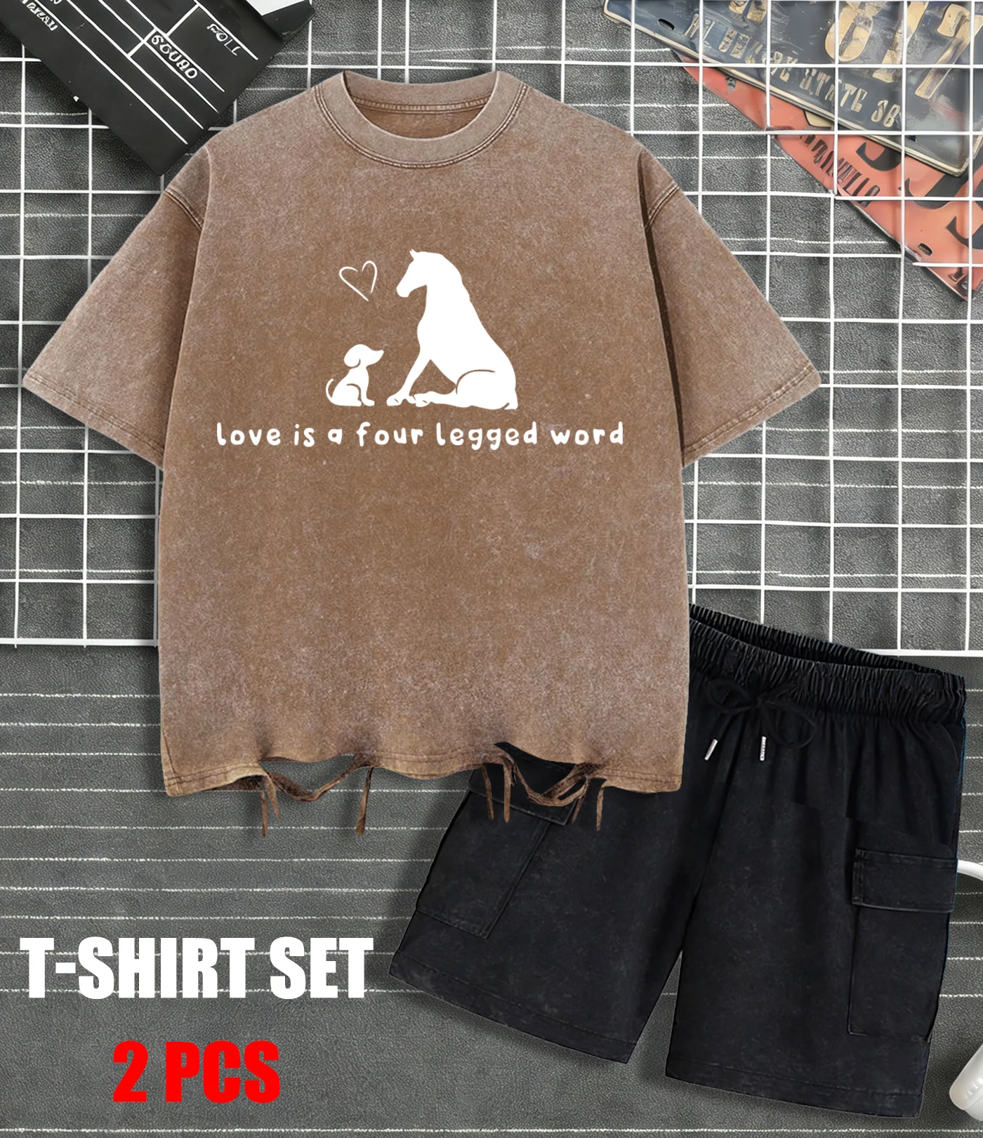 

Футболка «Дружба собак и лошадей», мужская летняя дышащая футболка в стиле ретро с короткими рукавами, хлопковые топы унисекс, свободный спортивный костюм