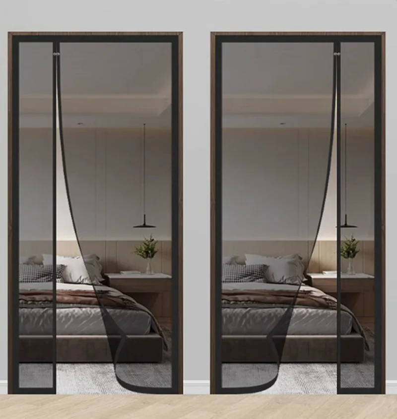 Meijune Black Side Door Magnetic Mosquito Fiberglass Net Door Screen Insect Proof Flight,Summer and Kitchen Indoor Invisible Net