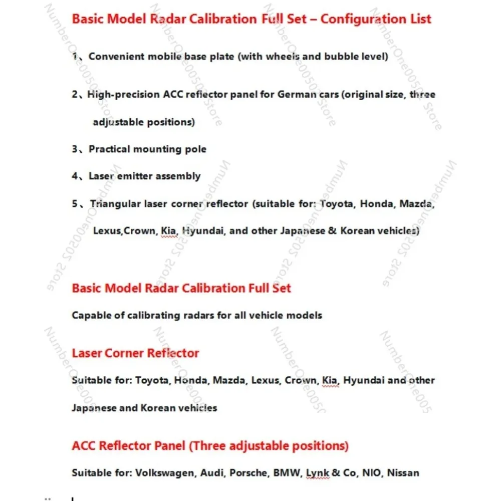 ADAS Calibration Tool for Toyota BMW Honda VW Automotive ACC Calibration Level MmWave Radar Calibrator, Laser Corner Reflector