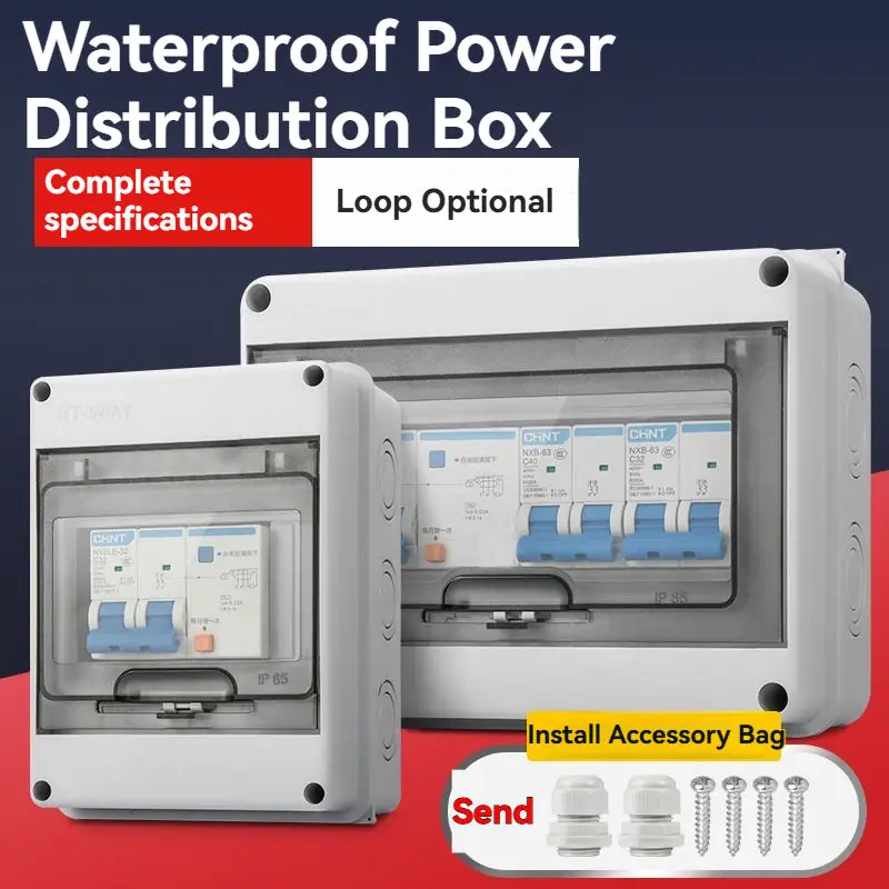 Indoor and Outdoor IP67 Waterproof and Leakage Protection Box with Visible Transparent Cover