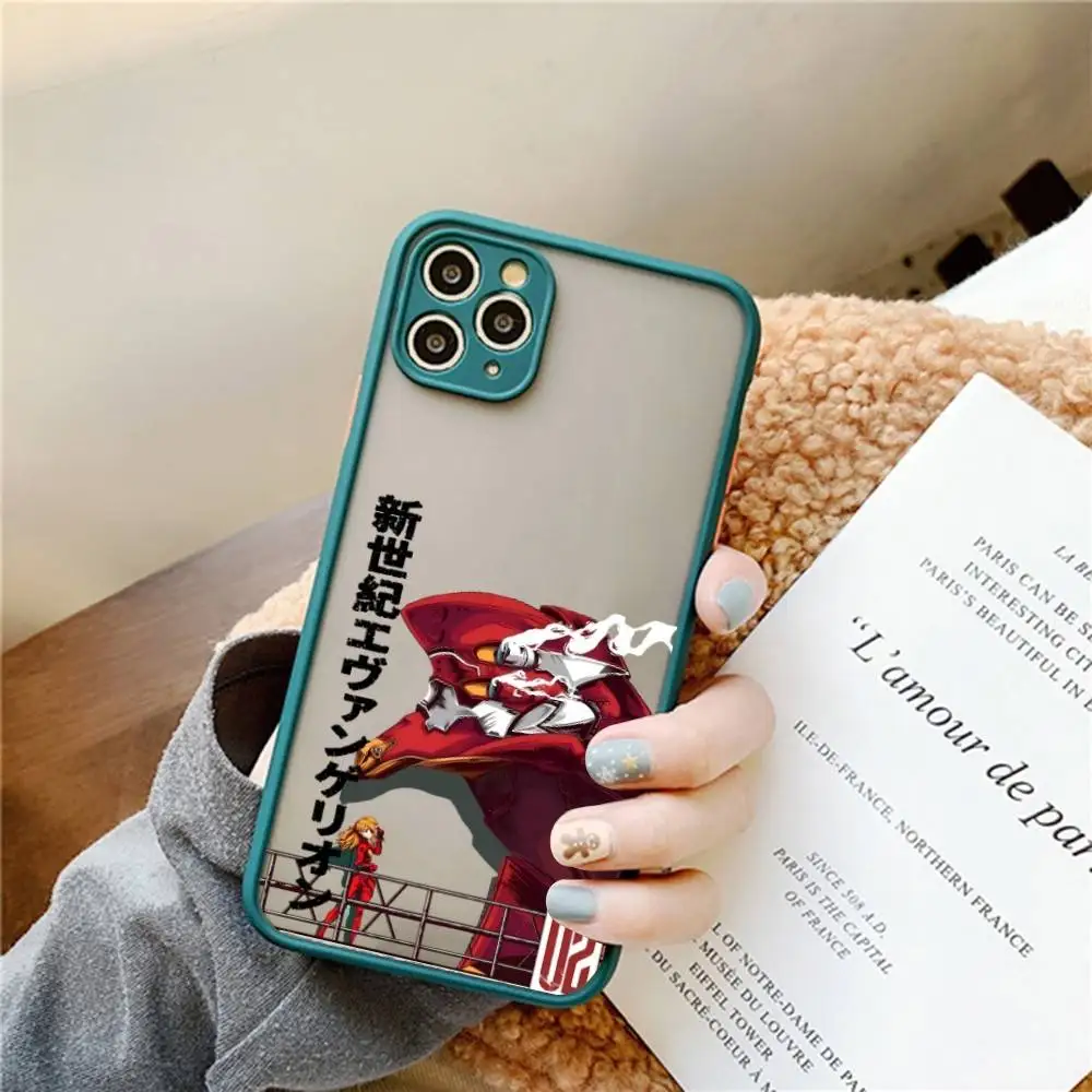 เคสโทรศัพท์ลายอนิเมะสุดฮิต สำหรับ E-Evangelions เคสโทรศัพท์สำหรับ iPhone 16 15 14 11 12 13 Pro Max X XS  แบบใสกึ่งด้าน