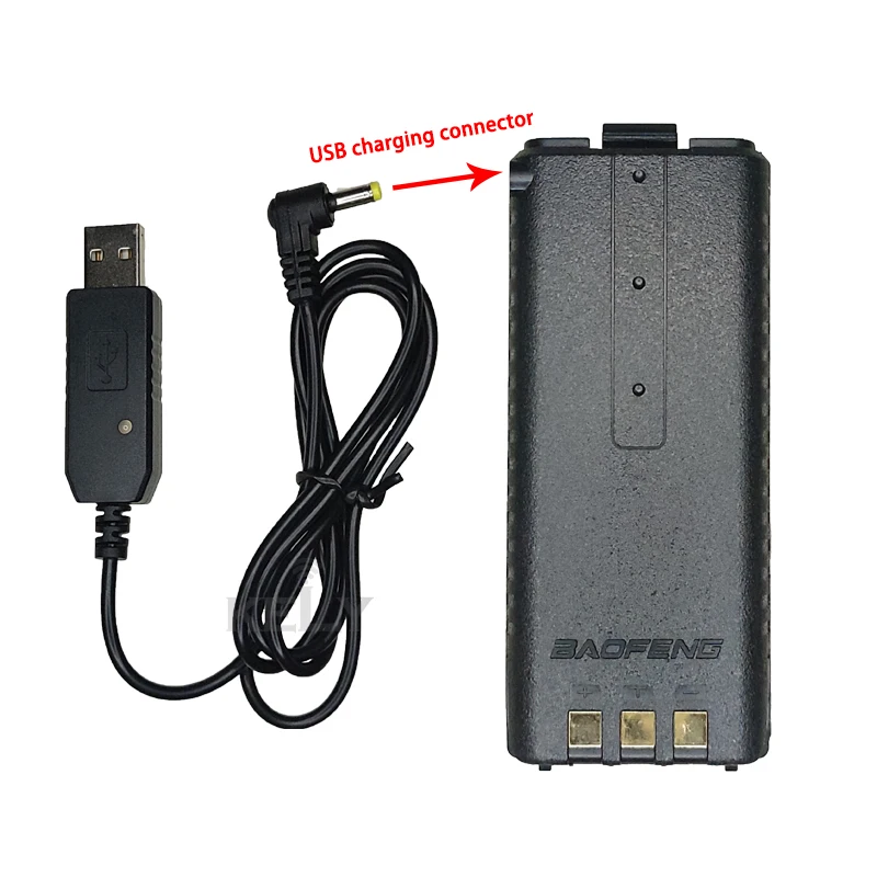 Baofeng baterai Walkie Talkie UV-5R, baterai 7.4v 3800mAh baterai besar untuk baofeng uv5r baterai UV-5RA UV-5RE DM-5R UV5RE pengisi daya USB