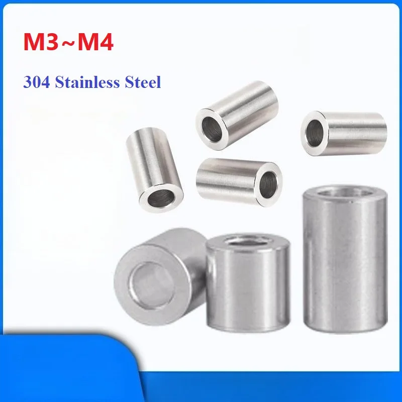 Unthreaded Standoff Spacer Bushing Washer M3 M3.5 M4 304 Stainless Steel Round Hollow Gasket Sleeve Length 2~20mm