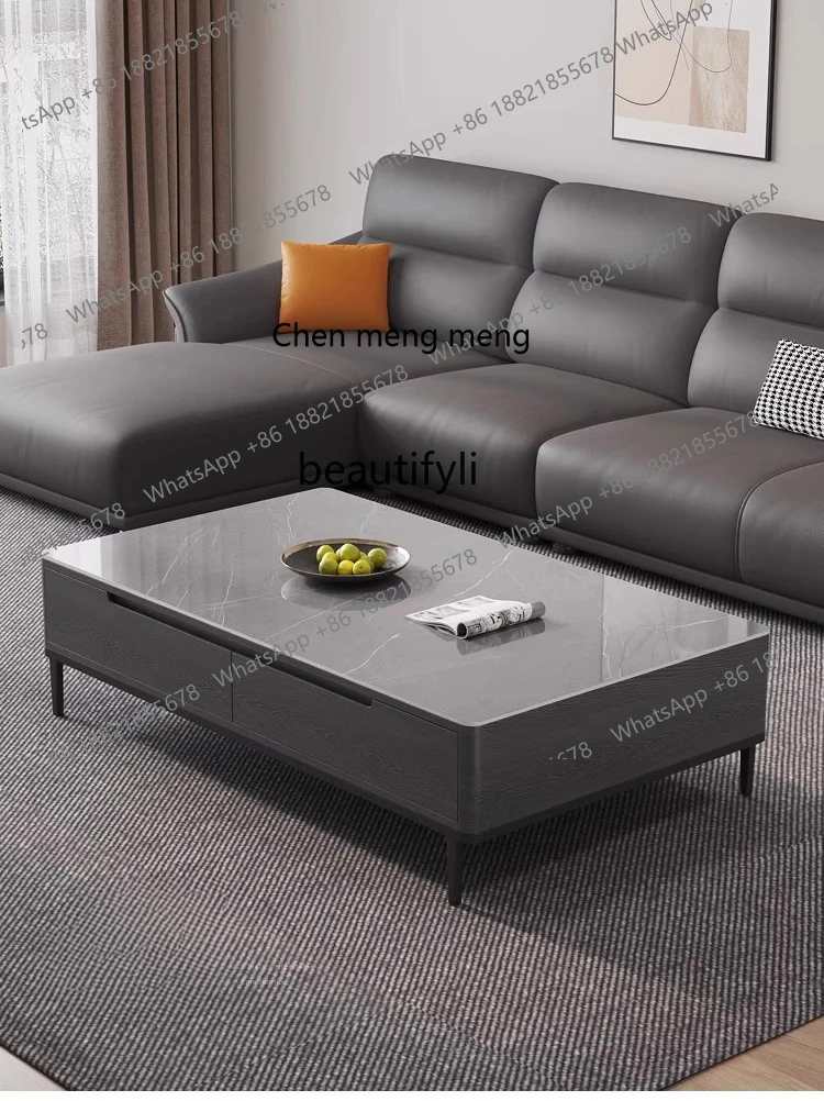 

X Modern Minimalist Rectangular TV Cabinet Living Room Home Italian Light Luxury Minimalist Solid Wood Coffee Table