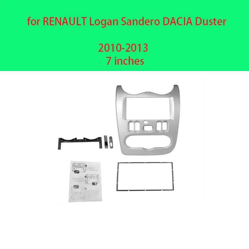 2 Din Car Radio Fascia for RENAULT Logan Sandero DACIA Duster Audio Facia Frame Panel Dash Mount Kits Adapter Trim Bezel Fascias