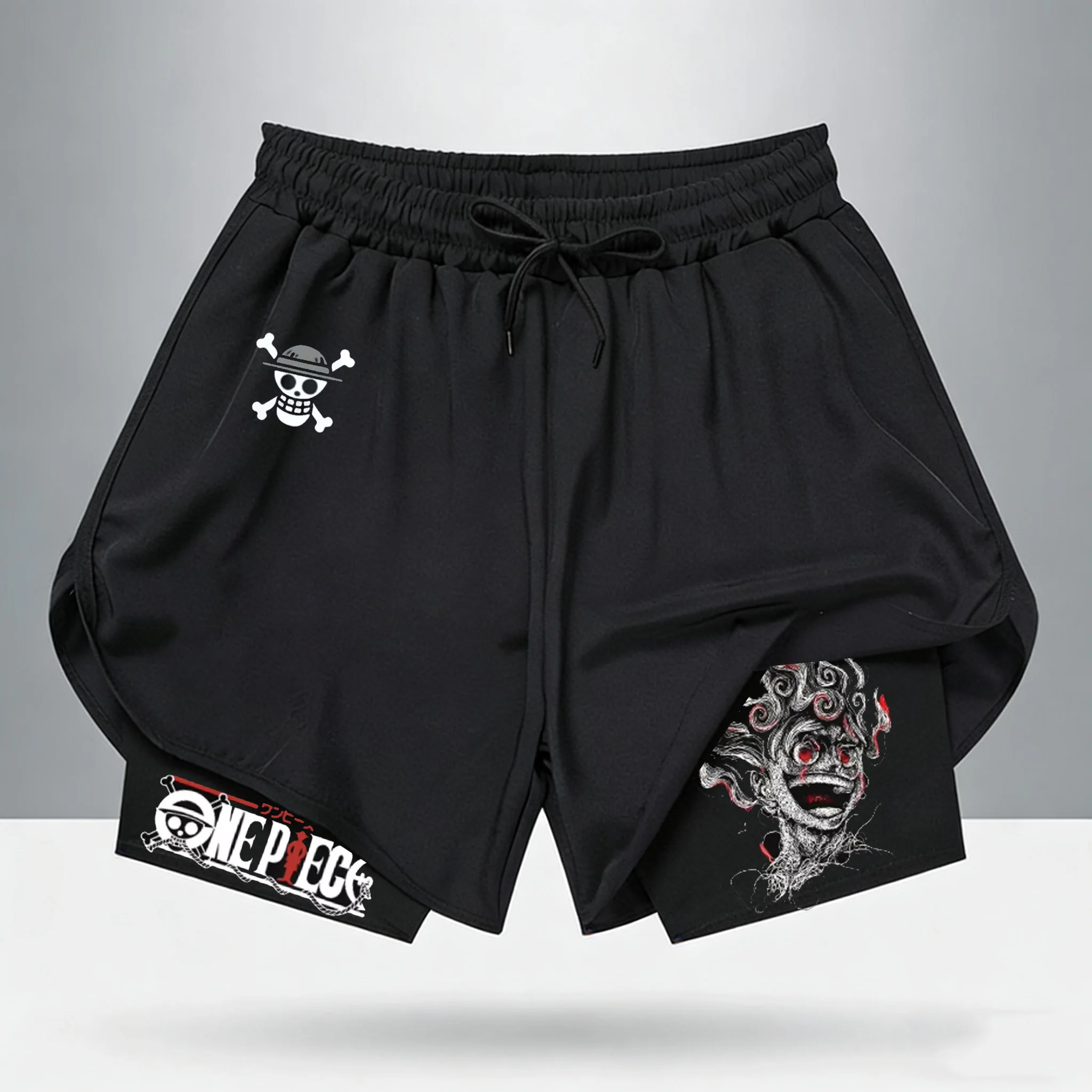 Running Gear In Japan - Men's 2-in-1 Running Shorts Anime One