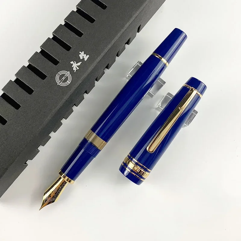 

Yongsheng 629 Fountain Pen Piston Filling Blue & Black Crafted Resin EF-F Nib Professional Office Writing Luxury Ink Pen