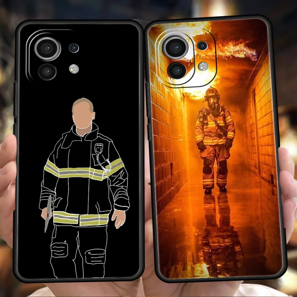 

Fireman Firefighter Phone Case For Xiaomi 15 14 13 12 Lite 14T 13T 12T Pro Poco X7 X6 X5 X4 X3 NFC F7 Ultra F6 Pro Soft Cover