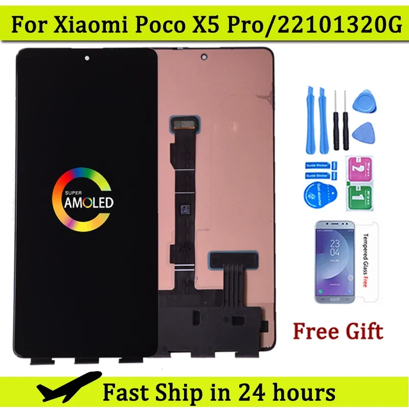 

6.67“Amoled For Xiaomi Poco X5 Pro LCD Display Touch Screen Digitizer Assembly For Poco X5 Pro22101320G Screen Replacement