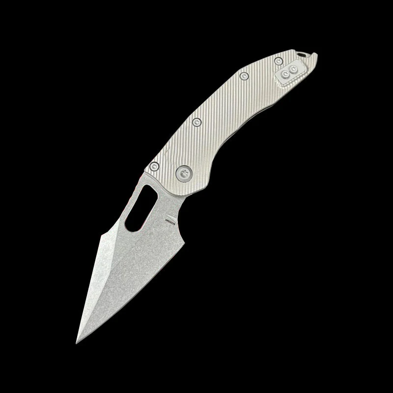 

Micro Folding Stitch RamL Manual Titanium Handle Ceramic Bearing Logo M390MK Blade Outdoor Camping Survival EDC