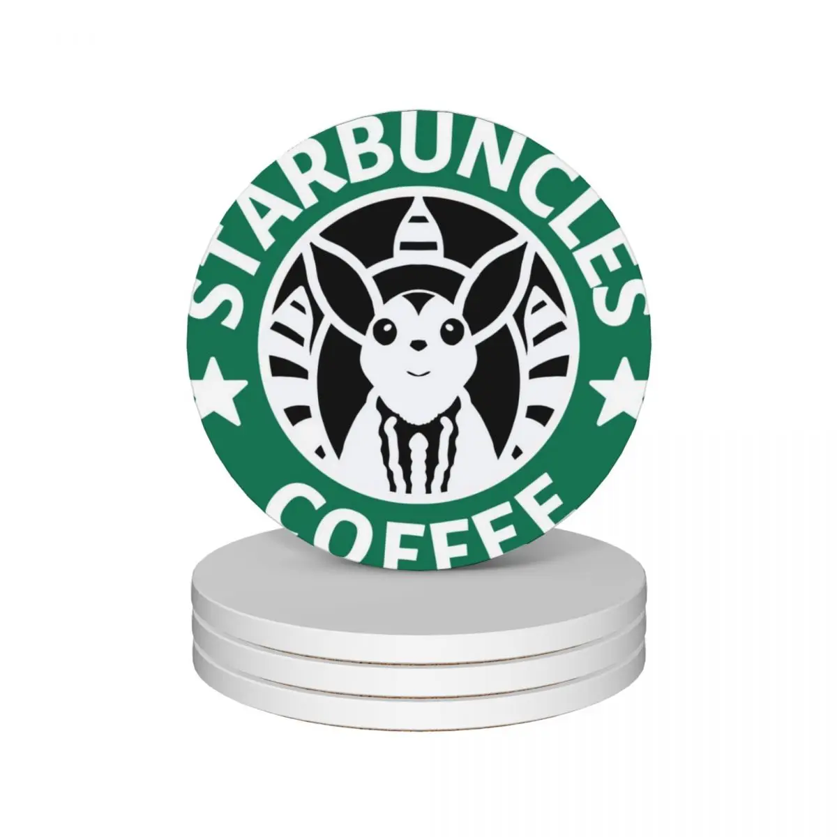 

Starbuncles Coffee (Green) Ceramic Coasters (Set of 4) tile for coffee mugs pot Coasters