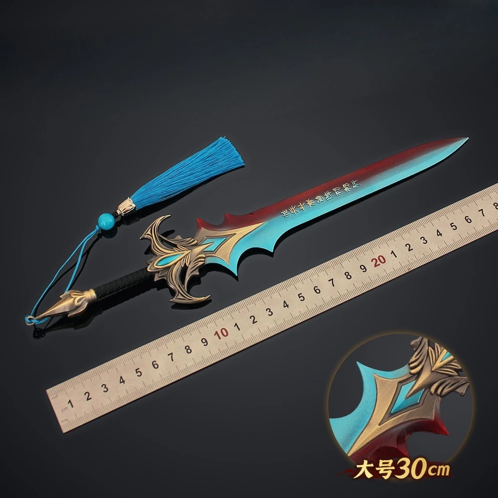 30 cm Kalte Waffen Serie Zhuxian Schwert Antike Umgebung des Gottes Peripherie Metall Modell Zubehör Ornament Sammlung Spielzeug