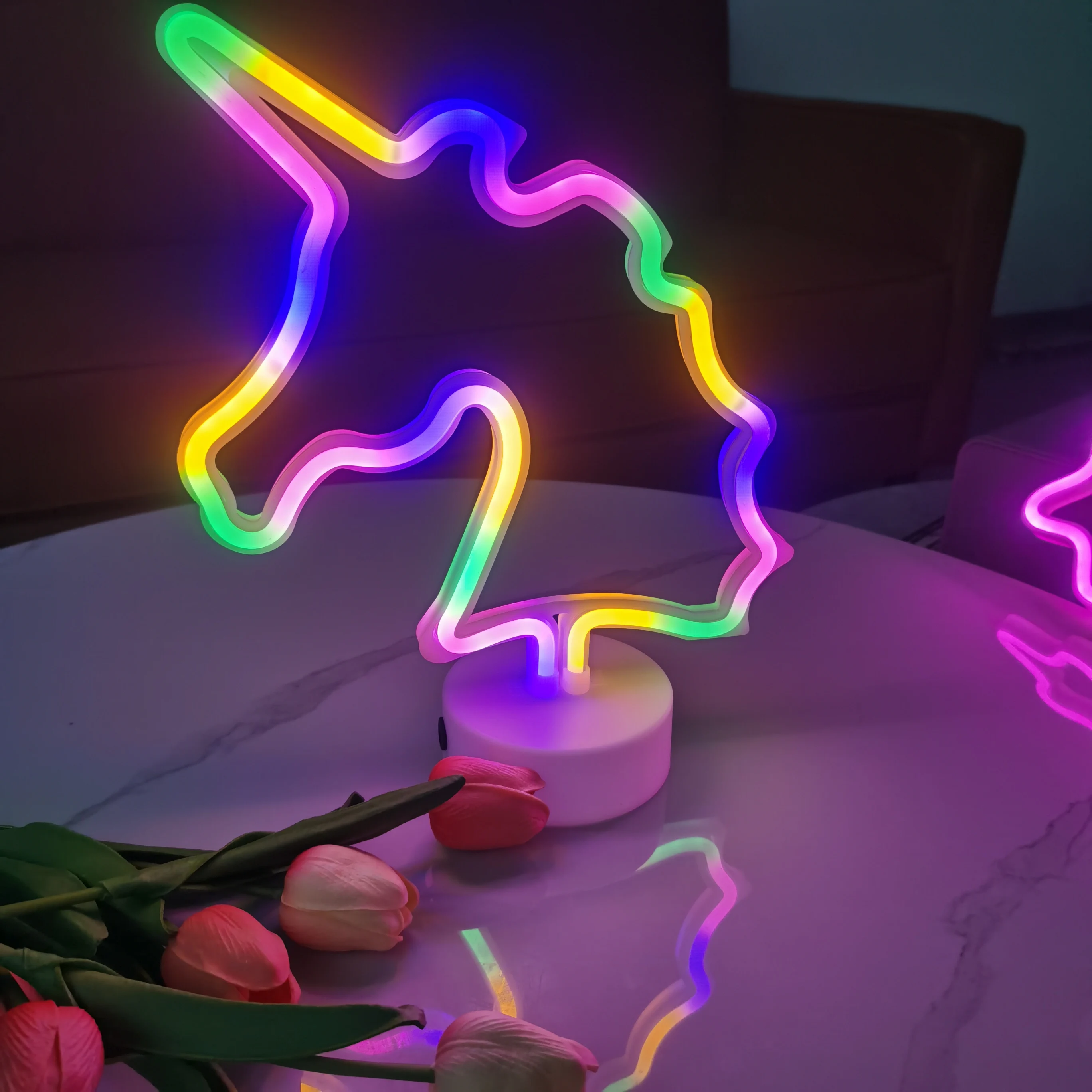 Unicorn LED neon light logo, USB/battery powered, wedding, birthday, party, holiday, comfortable decoration and gifts