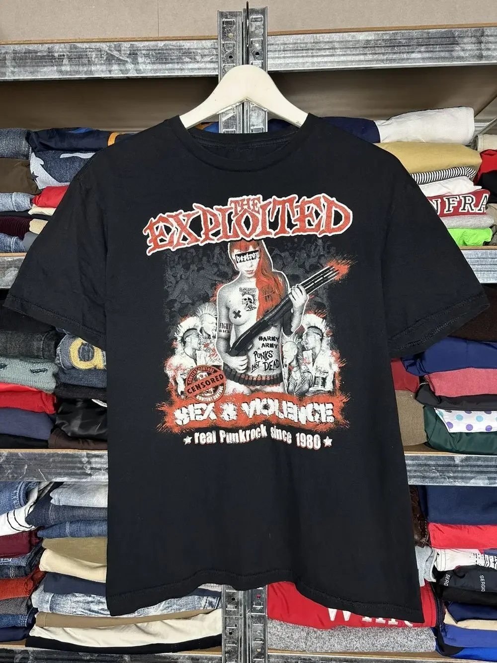 

90s Band Tee The Exploited S@x & Violence Punk Rock Rare T shirt Reprint NH10505