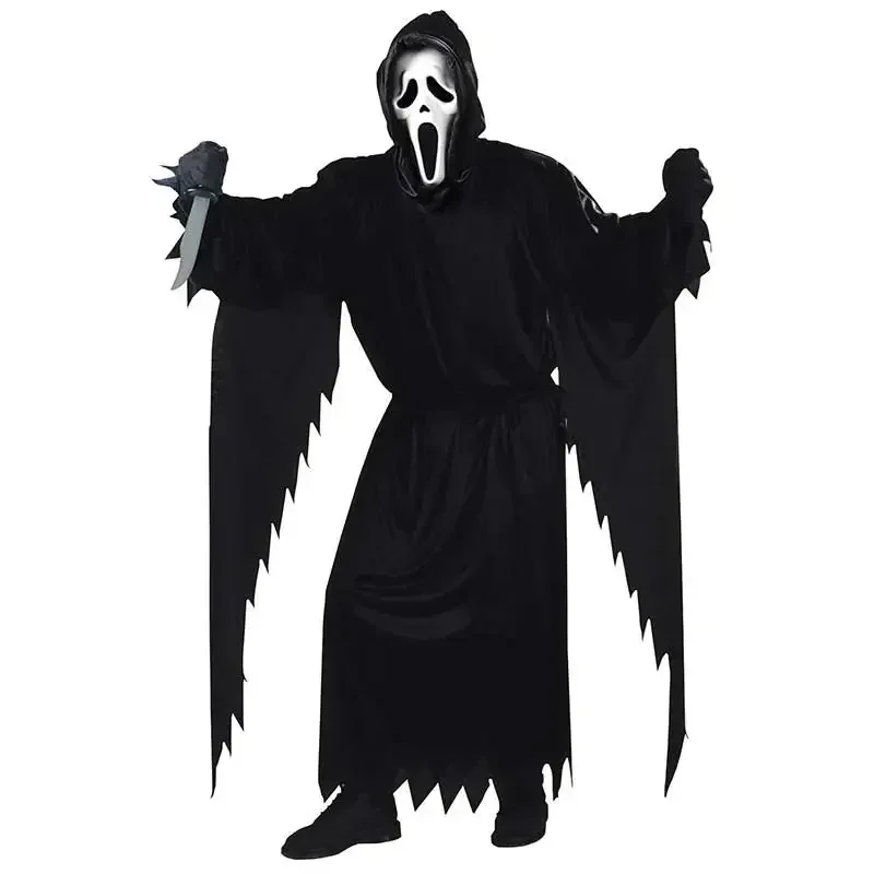 Kids Scream Costume Children Fancy Dress Halloween Party Horror Death Ghostface Costume Boys Teens