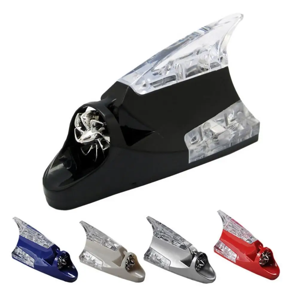 Wind Powered Auto Safe Warning Lamp Shark Fin Shaped Waterproof LED Warning Flashing Light Rear-end Avoidance Durable