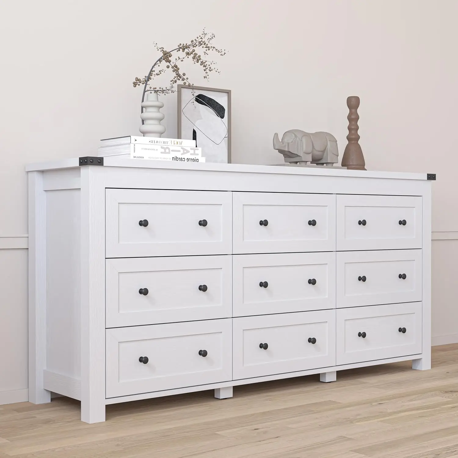 9-Drawer Dresser for Bedroom, Modern Wide Chest of Drawers, Wooden Storage Organizer for Closet