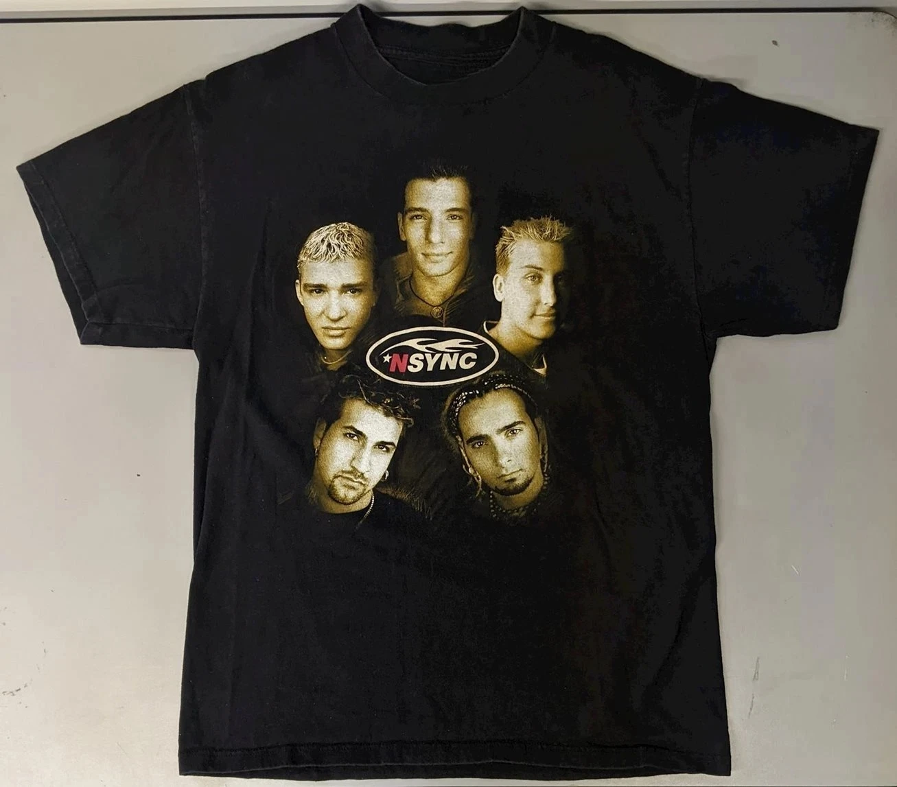 

Vintage NSYNC Tshirt Double Sided Music Boy Band Black American Street Short Sleeve Men Women High Quality Tee Crew Neck Top