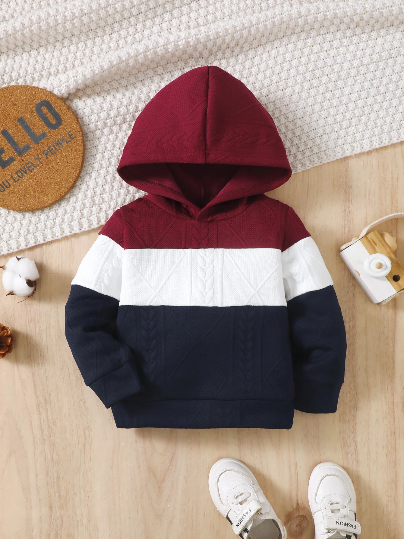 Boys 'fashionable casual hooded splicing thick long-sleeved hoodie sweaters, autumn and winter children's wear
