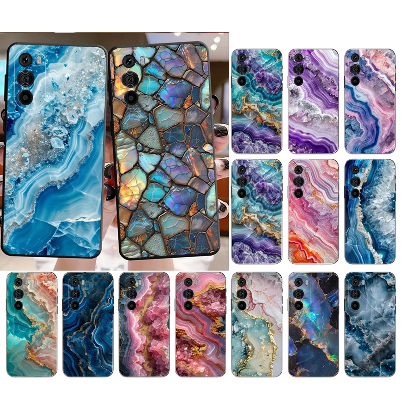

Blue Gems Crystal Stone Phone Case For Motorola Edge 50 40 Pro 50 40 30 Ultra Neo Fusion Moto G Play G Stylus G Power G 5G