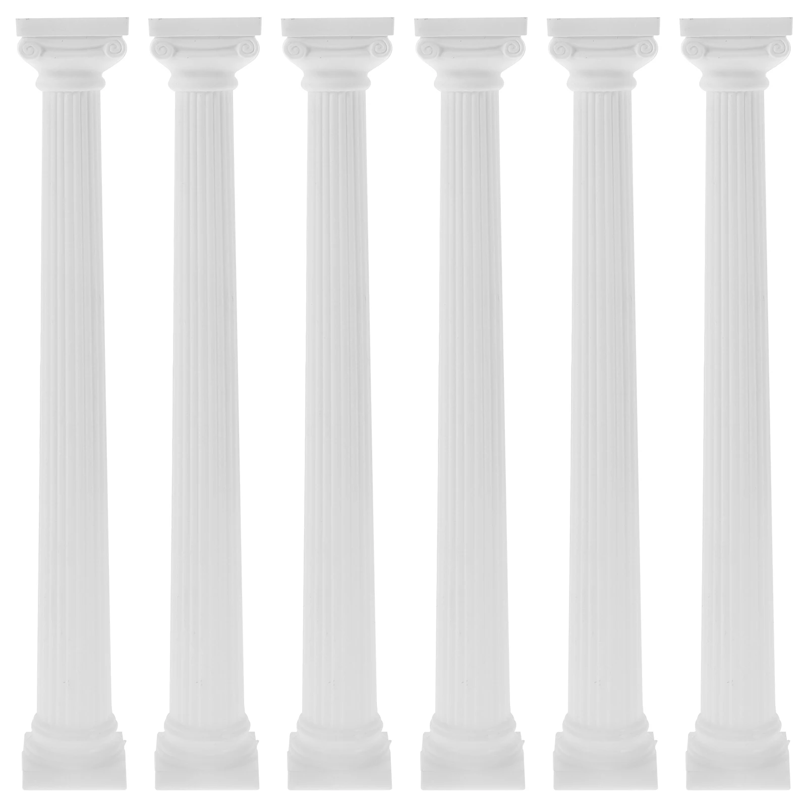 

6 Pcs Roman Column Decoration Plastic Statue Mini Sculpture Pillar Decorations Columns