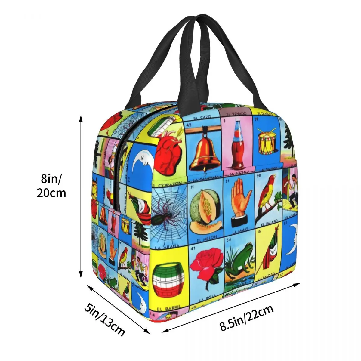 Custom Loteria Card Mexican Bingo Lottery Lunch Bag Men Women Thermal Cooler Insulated Lunch Boxes for Adult Office