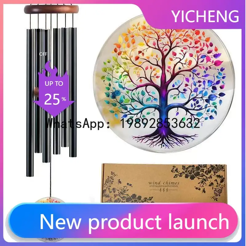 

Zz 32inch tree of life wind chime - festive, birthday, outdoor memorial wind chime ornament - minimalist modern design